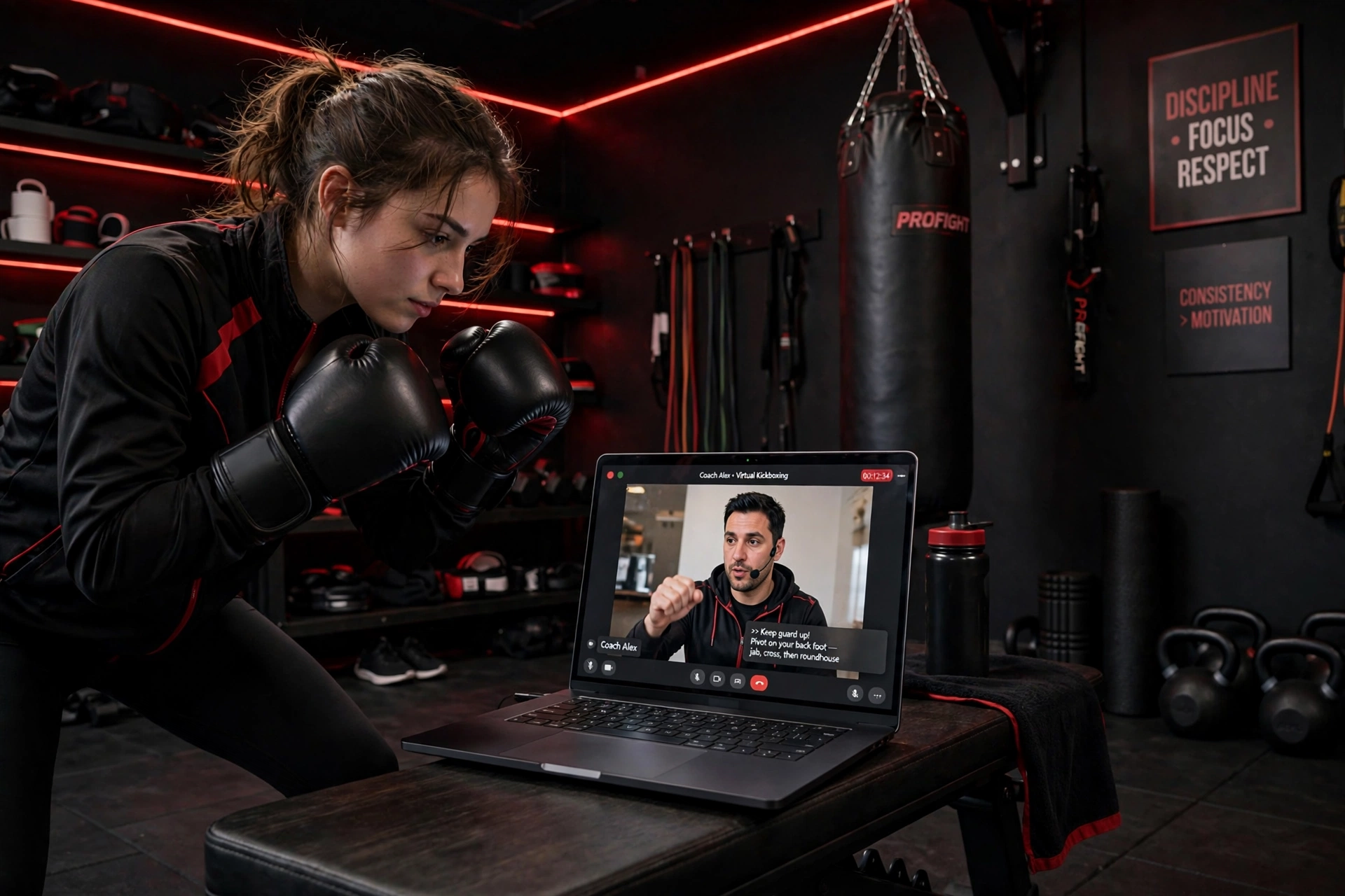 Virtual kickboxing training